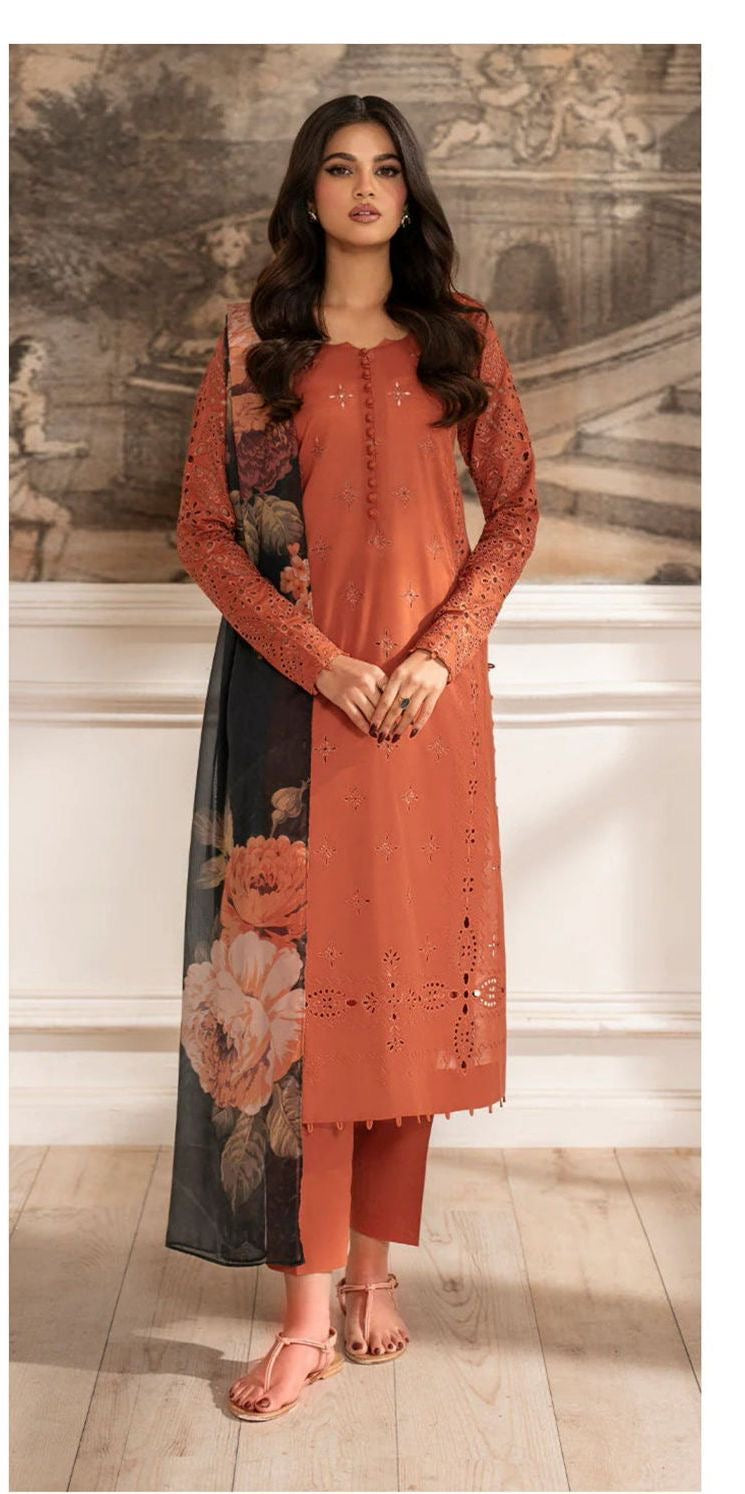 Luxury Lawn Embroidered 3Piece D-1070