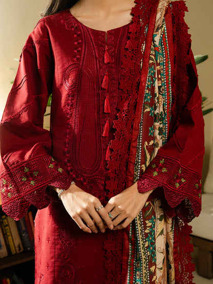 Luxury Lawn Embroidered 3Piece D-1075