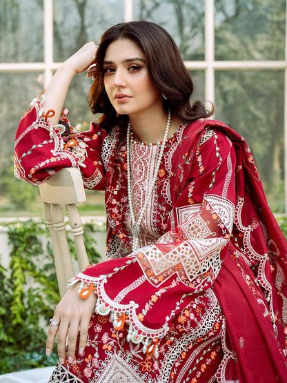 Luxury Lawn Embroidered 3Piece D-007