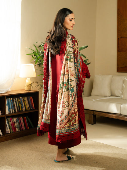 Luxury Lawn Embroidered 3Piece D-1075