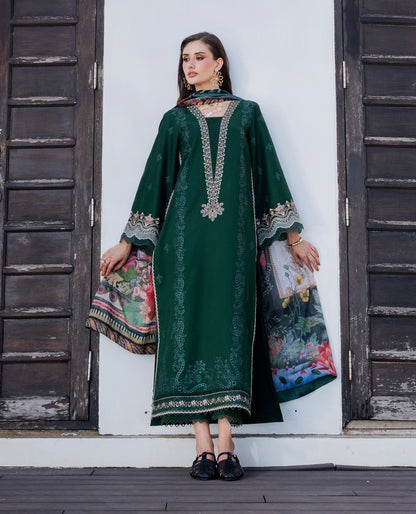 Luxury Lawn Embroidered 3Piece D-1090