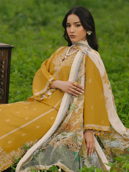 Luxury Lawn Embroidered 3Piece D-2010