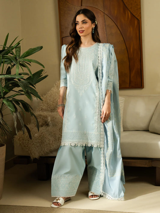Luxury Lawn Embroidered 3Piece D-1080