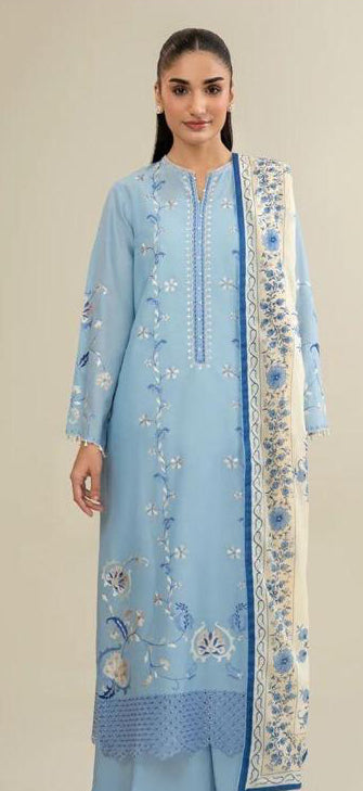 Luxury Lawn Embroidered 3Piece D-003