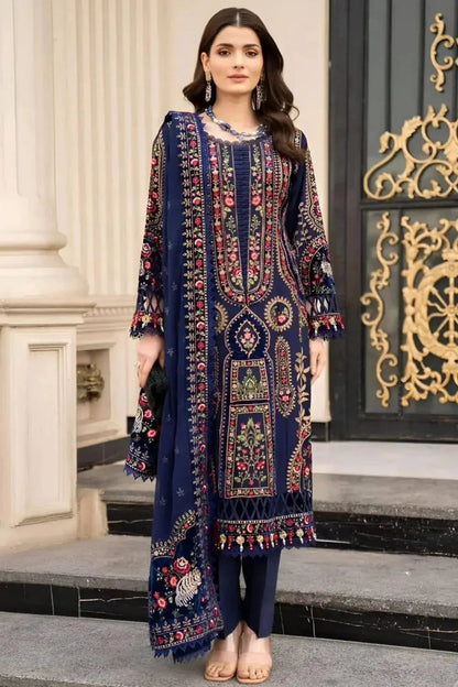 Luxury Lawn Embroidered 3Piece D-011