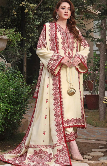 Luxury Lawn Embroidered 3Piece D-009