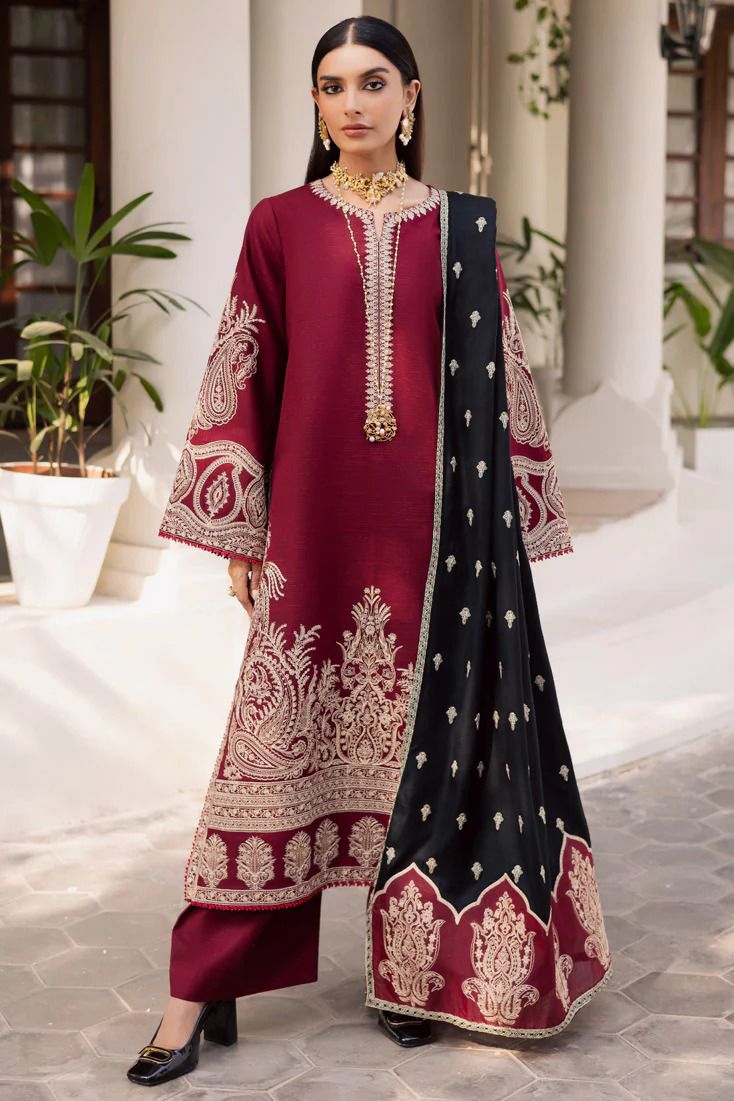 Luxury Lawn Embroidered 3Piece D-012