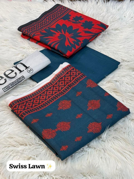 ZEEN Swiss Lawn Printed 3Piece D-002