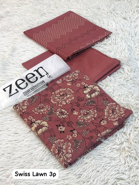 ZEEN Swiss Lawn Printed 3Piece D-007